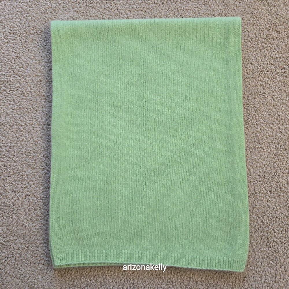 Thick Cashmere Scarf Knit Pastel Green